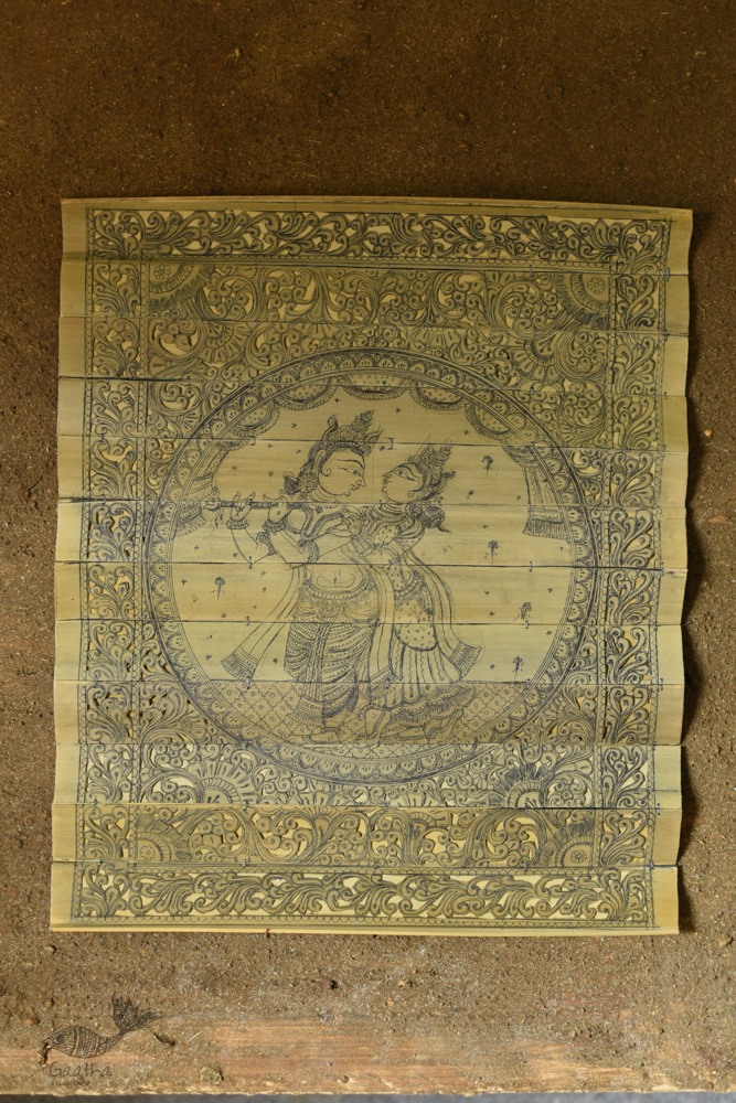 Shop Tala Pattachitra ~ Radha Krishna Painting on Palm Leaf