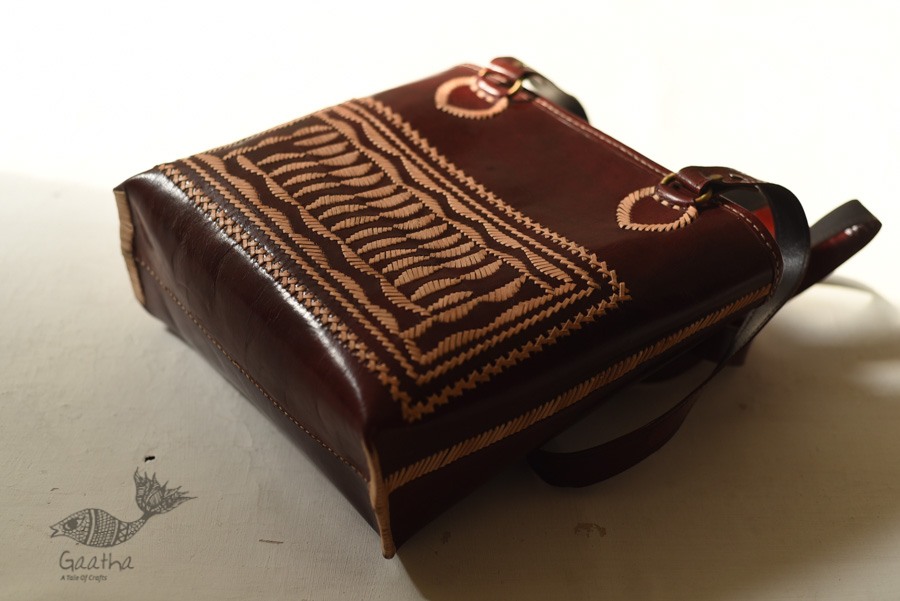 shop Kutchi Embroidery - Leather Handbag