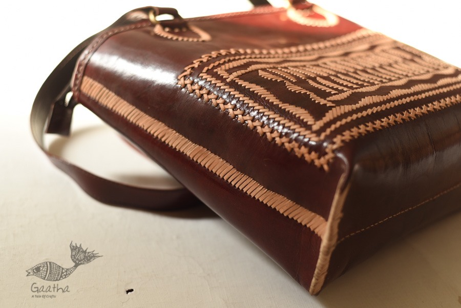 shop Kutchi Embroidery - Leather Handbag