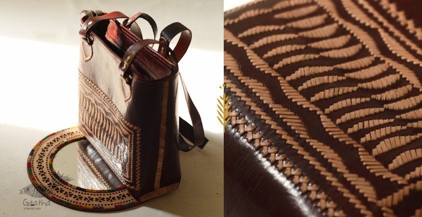 shop Kutchi Embroidery - Leather Handbag