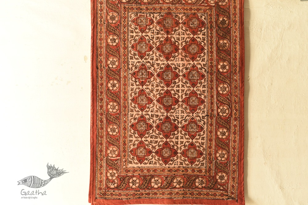 buy Bagru Block Printed Bedhseet With Natural Color