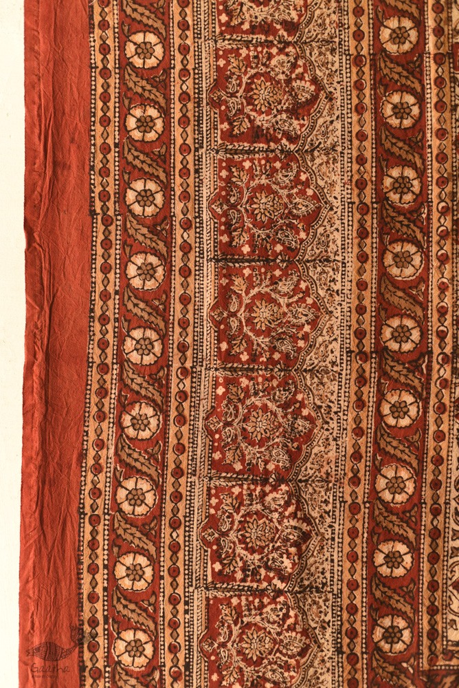 buy Bagru Block Printed Bedhseet With Natural Color