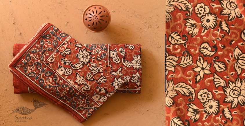 buy Bagru King Size Bedsheet With Pillow Covers | Natural Color
