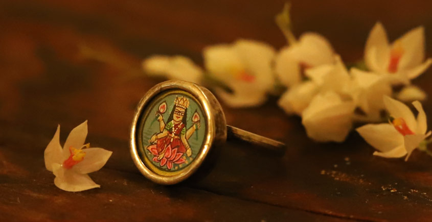 देवसेना * Miniature Painting . Ring * Lakshmi