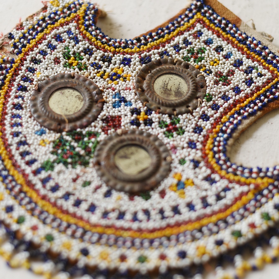 Bead Work of Saurashtra ~ Old Fan/ Antique Vinjano
