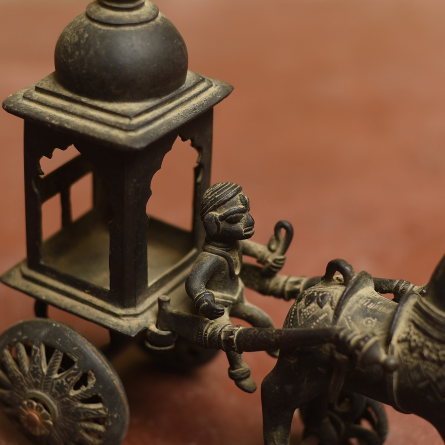 Shop Antique from Khajuraho Brass Tome Chariot