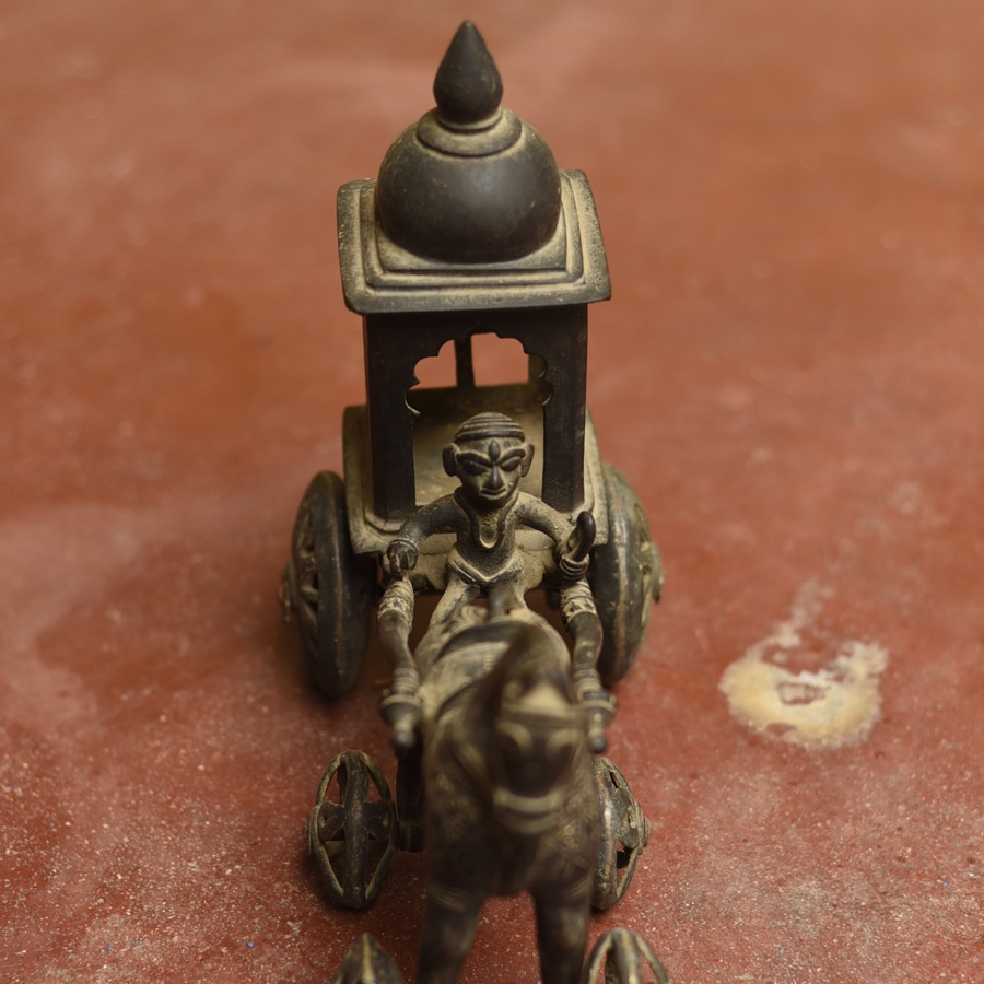Shop Antique from Khajuraho Brass Tome Chariot