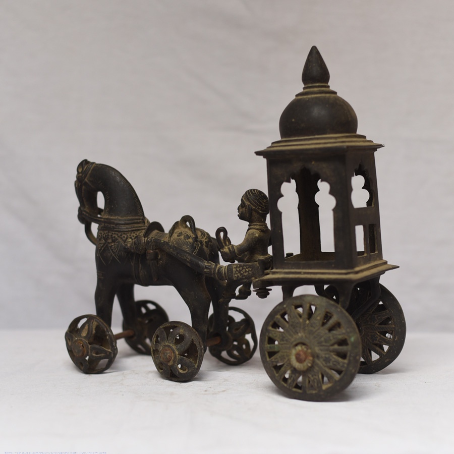 Shop Antique from Khajuraho Brass Tome Chariot