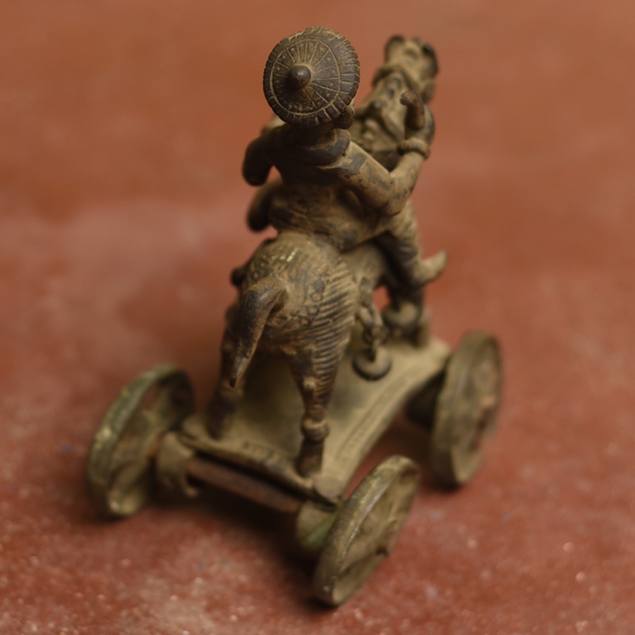 rare antique brass Warrior on Horse 