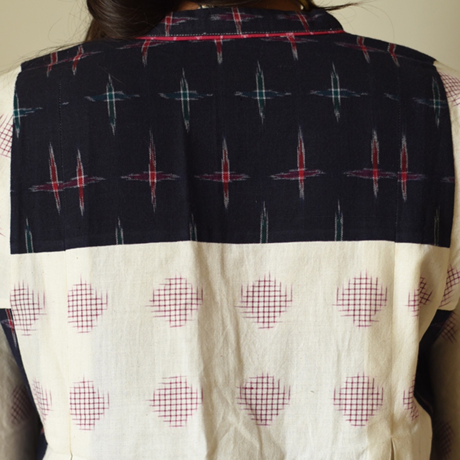 shop Ikat Handloom Black & Off White Top