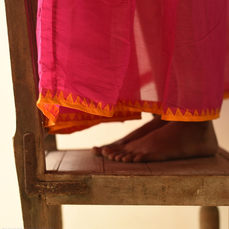 Loom & Light - Handloom Cotton Skirt ~ Pink