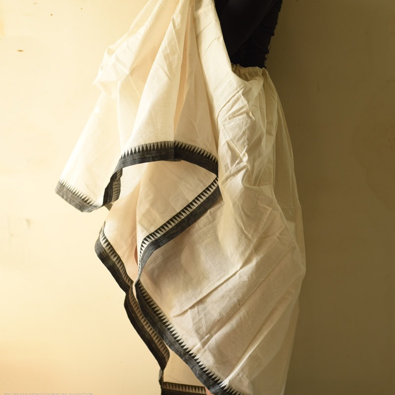 Loom & Light - Handloom Cotton Skirt ~ White