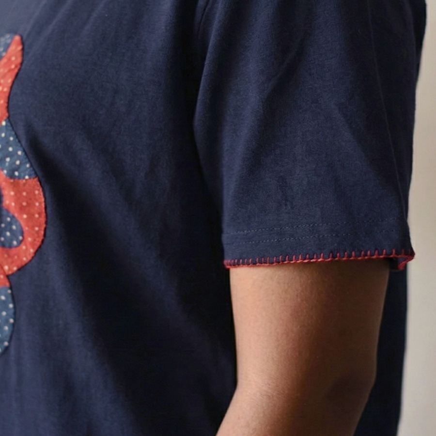 buy Handcrafted Embroidered Tshirt  snake design
