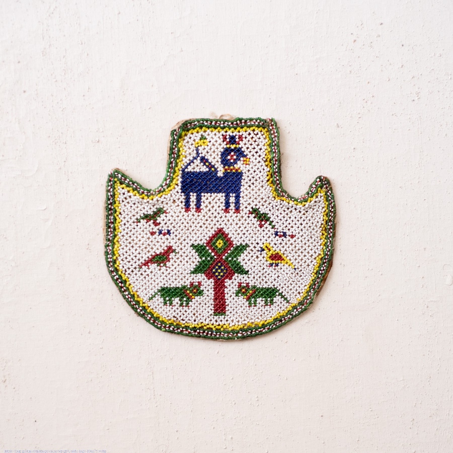 Handmade Antique Bead Work - Fan