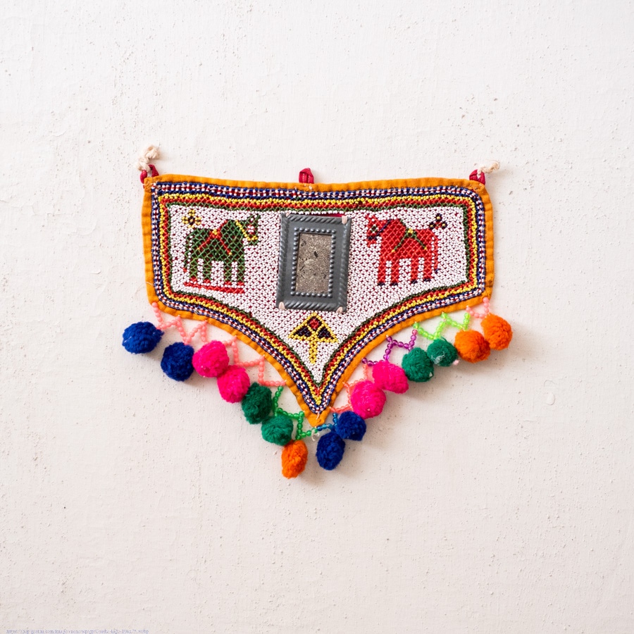 Handmade Antique Bead Work  ~ Wall Hanging Horse Motif