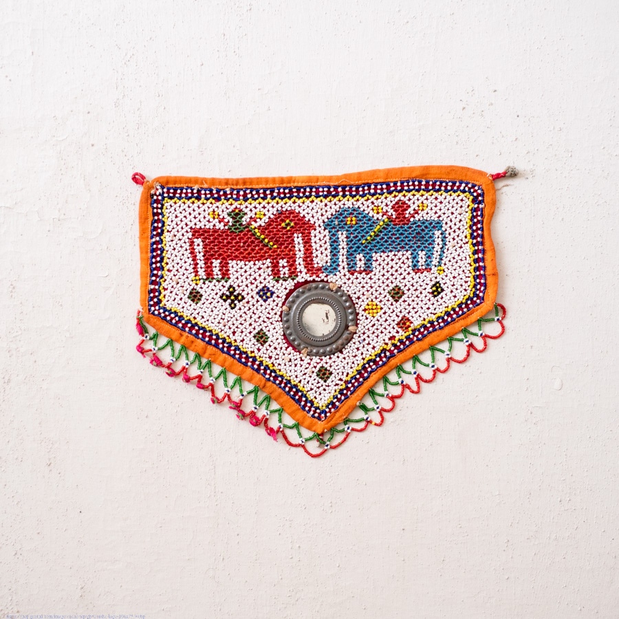 Handmade Antique Bead Work  ~ Wall Hanging Elephant Motif