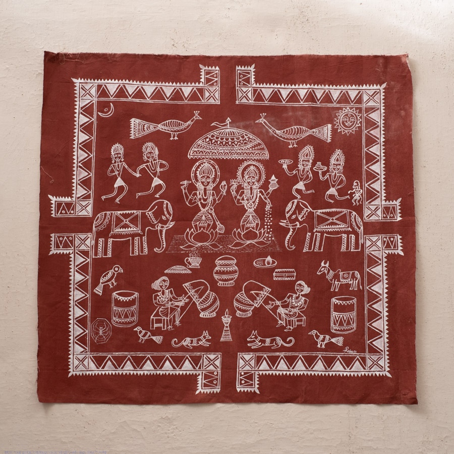 Traditional Muriya Painting | Bhitti Chitra chhatisgarh - Lakshmi 