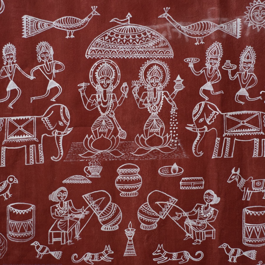 Traditional Muriya Painting | Bhitti Chitra chhatisgarh - Lakshmi 