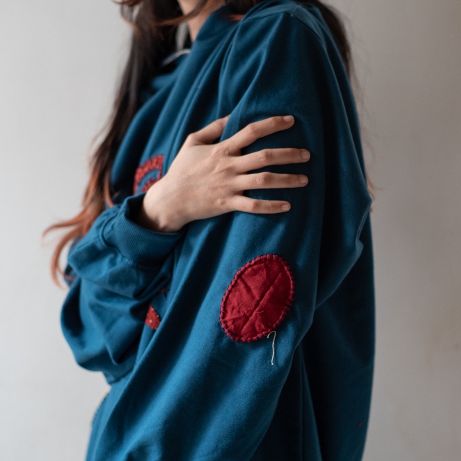 buy Handcrafted Embroidered Hoodie - Cat design