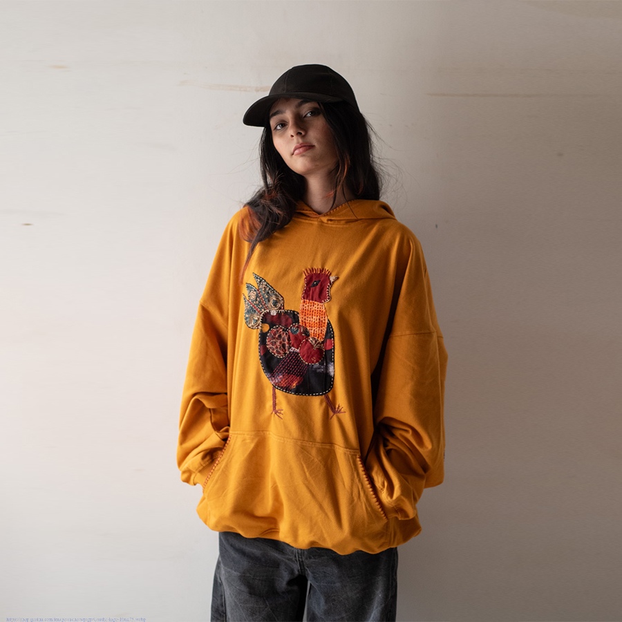 buy Handcrafted Embroidered Hoodie - Hen design