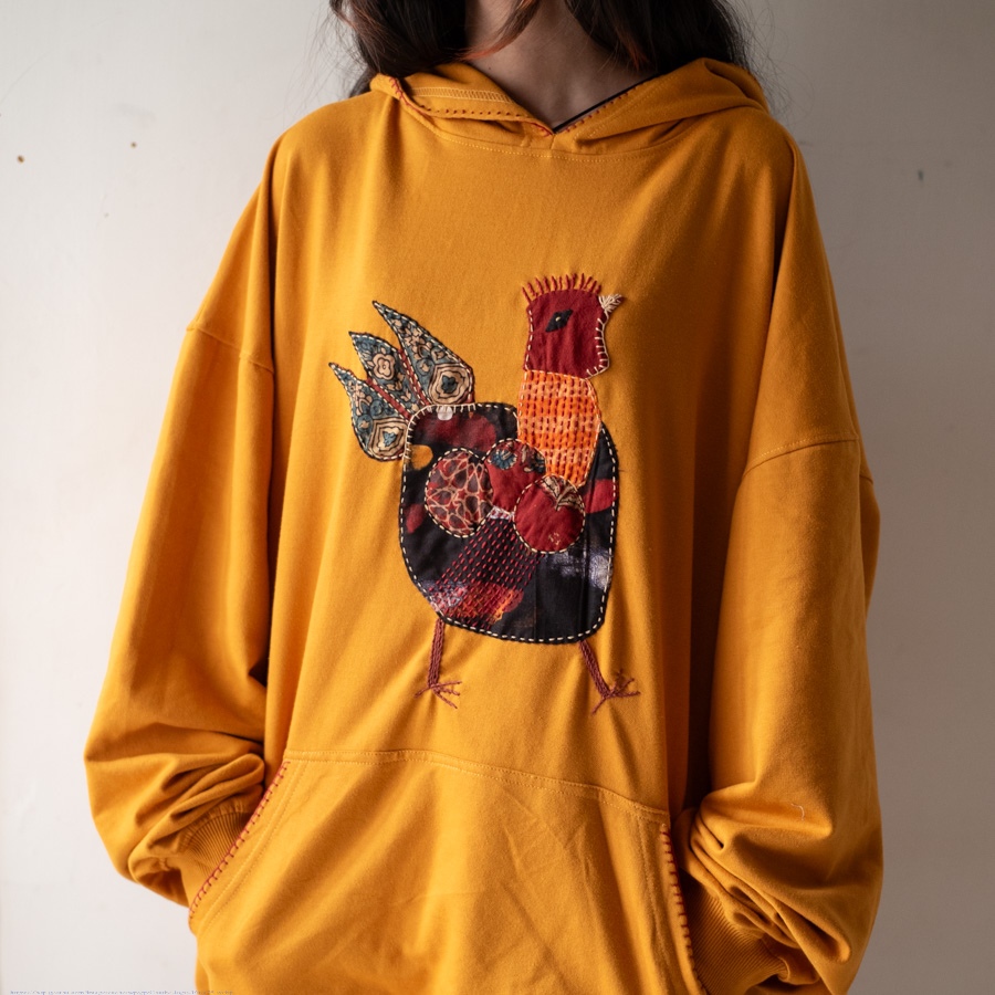 buy Handcrafted Embroidered Hoodie - Hen design