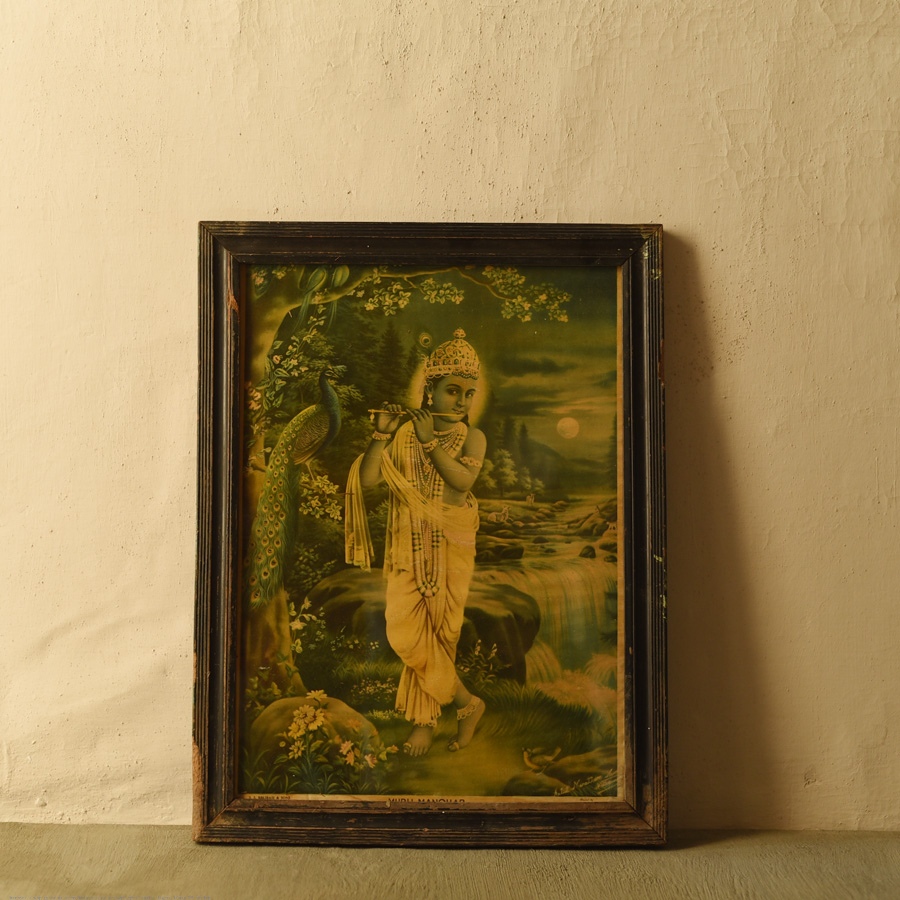 Buy Indian Antique Print - Krishna by Narottam Sharma 