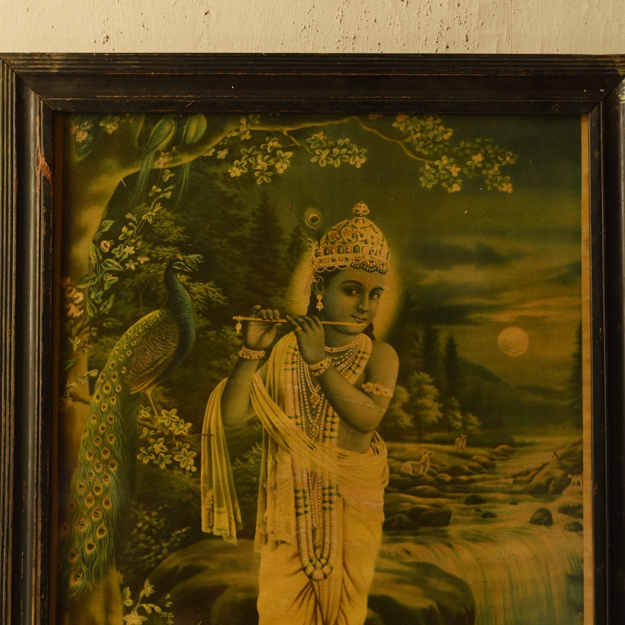 Buy Indian Antique Print - Krishna by Narottam Sharma 