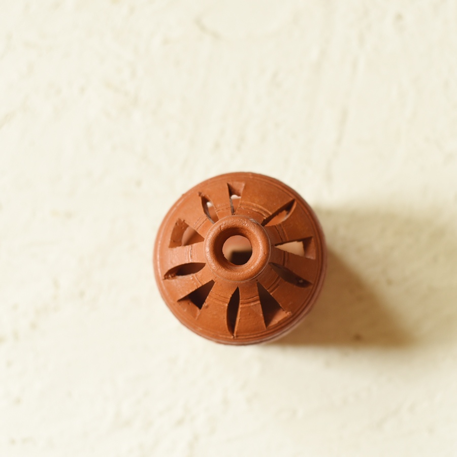 Shop Terracotta Handmade Clay Surahi Lampshade With Diya / tea light holder