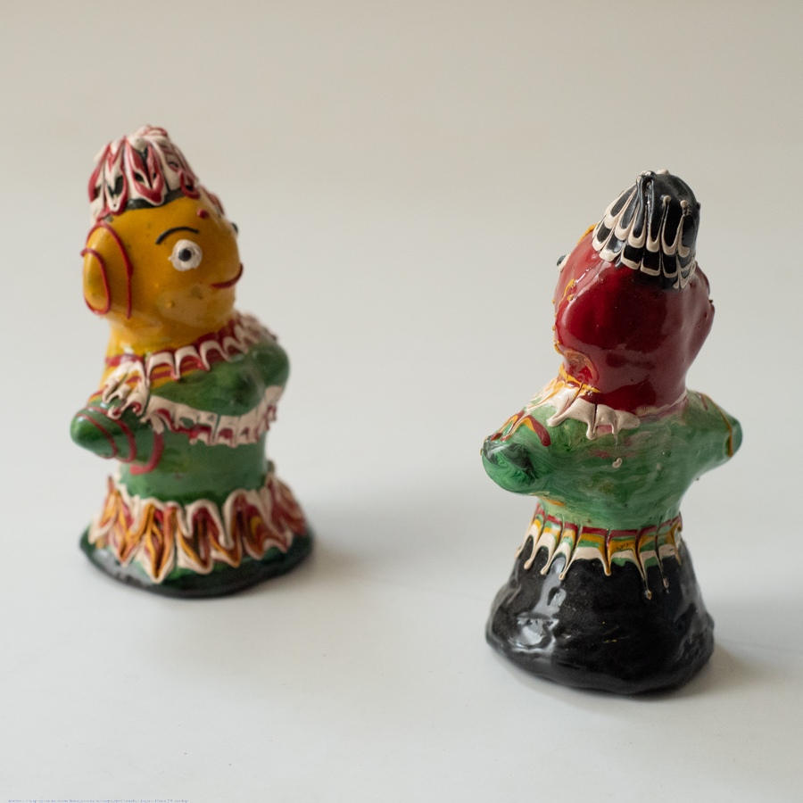 Shop Terracotta Handmade Lac-painted Terracotta Doll (Set of two)