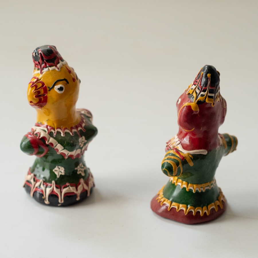 Shop Terracotta Handmade Lac-painted Terracotta Doll (Set of two)- F