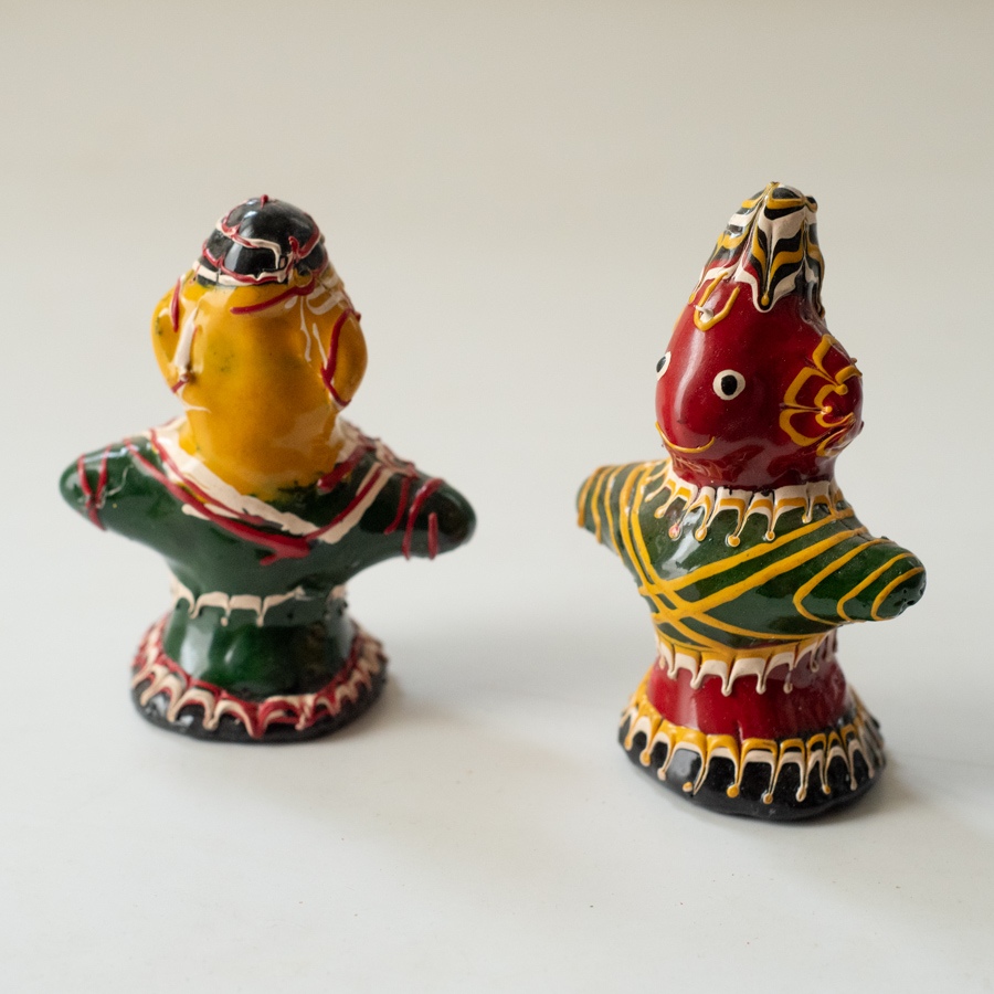 Shop Terracotta Handmade Lac-painted Terracotta Doll (Set of two) - C