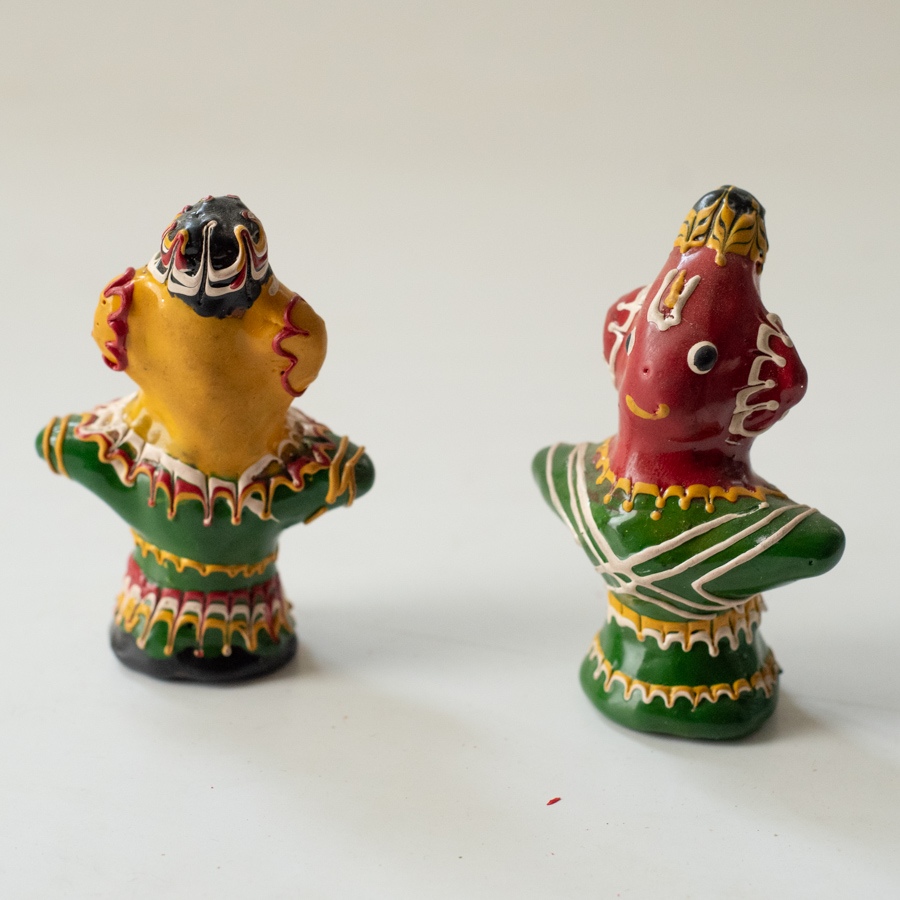 Shop Terracotta Handmade Lac-painted Terracotta Doll (Set of two) - B