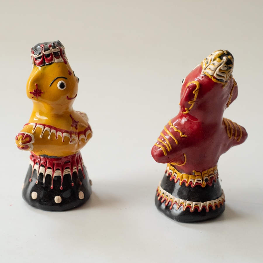 Shop Terracotta Handmade Lac-painted Terracotta Doll (Set of two)