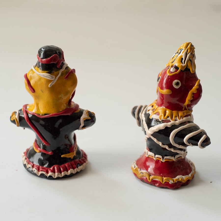Shop Terracotta Handmade Lac-painted Terracotta Doll (Set of two) - Black