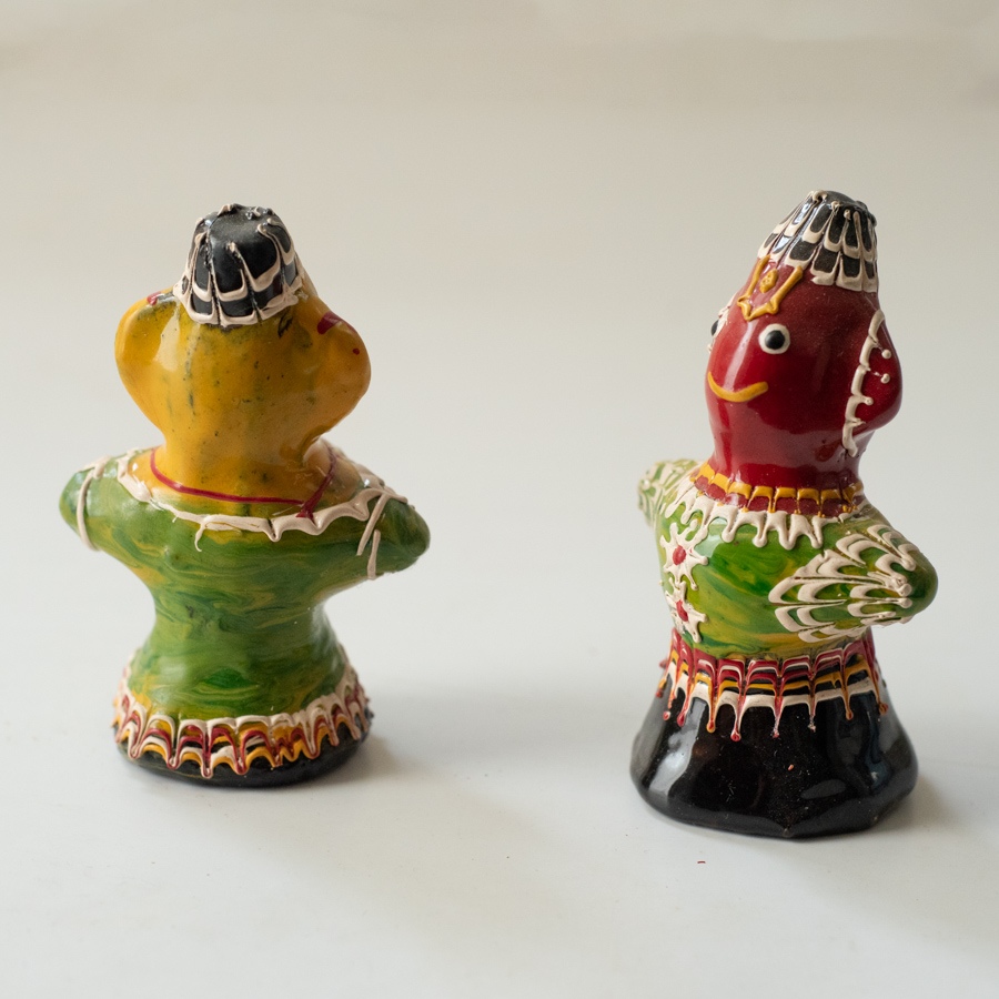 Shop Terracotta Handmade Lac-painted Terracotta Doll (Set of two) - J