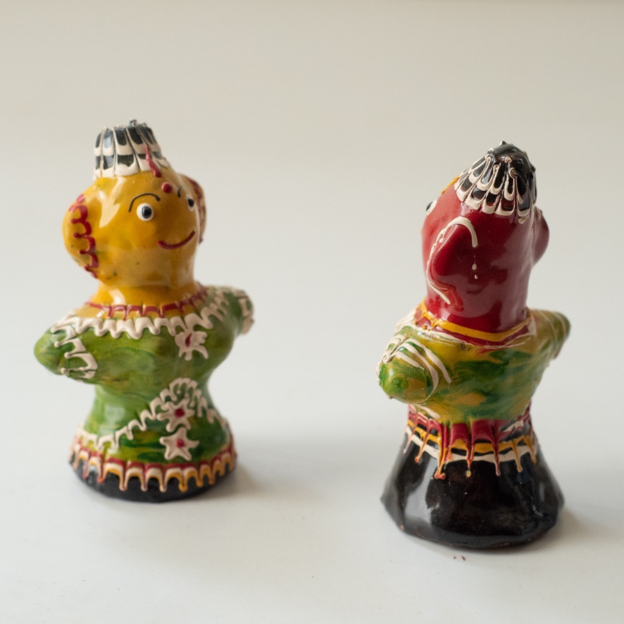 Shop Terracotta Handmade Lac-painted Terracotta Doll (Set of two) - J
