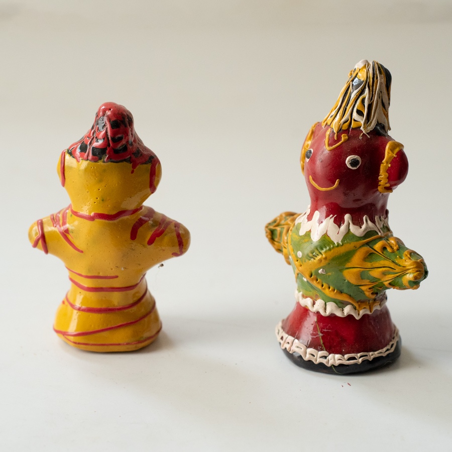 Shop Terracotta Handmade Lac-painted Terracotta Doll (Set of Two) - K