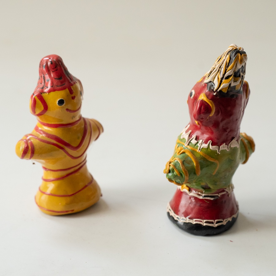 Shop Terracotta Handmade Lac-painted Terracotta Doll (Set of Two) - K