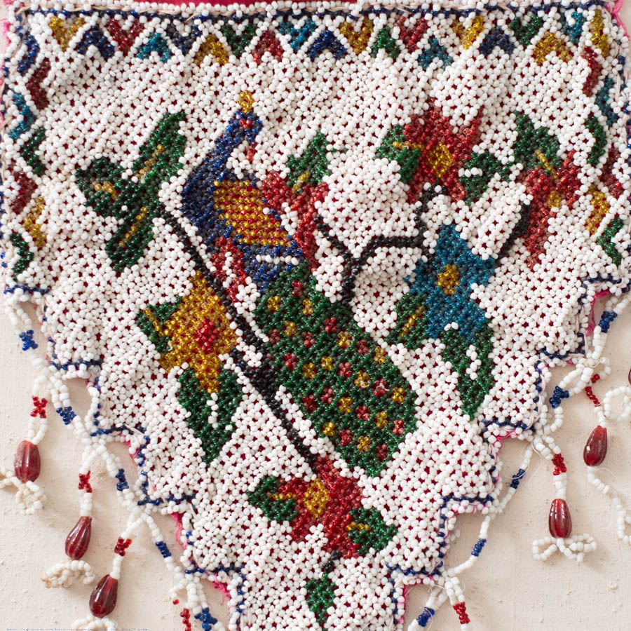 Saurashtra Bead Work - Old & Antique Peacock Wall Hanging - Toran 
