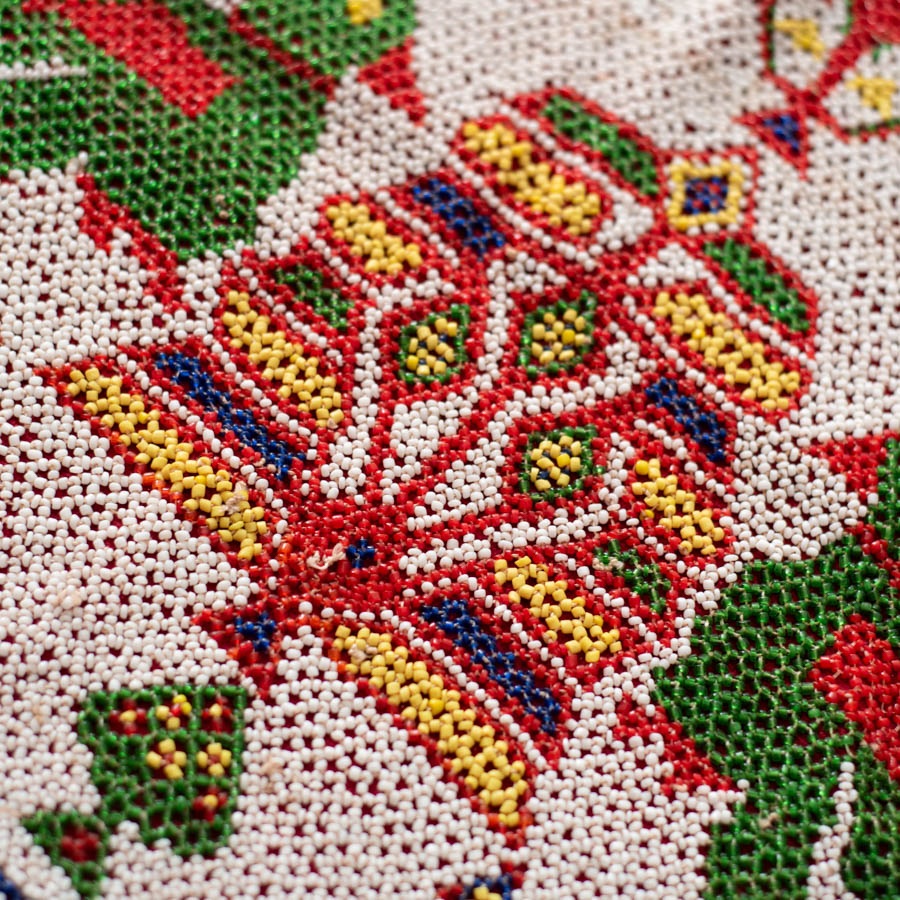 Saurashtra Bead Work - Old & Antique Wall Hanging - Chakda Perrot Motif