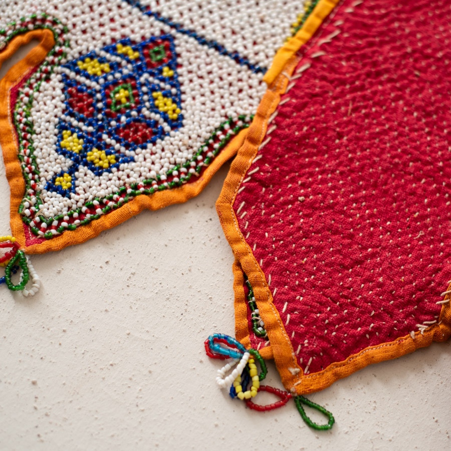 Saurashtra Bead Work - Old & Antique Wall Hanging - Toran Lion Motif