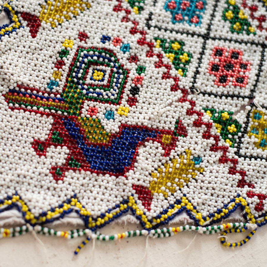 Saurashtra Bead Work - Old & Antique Wall Hanging - Peacock