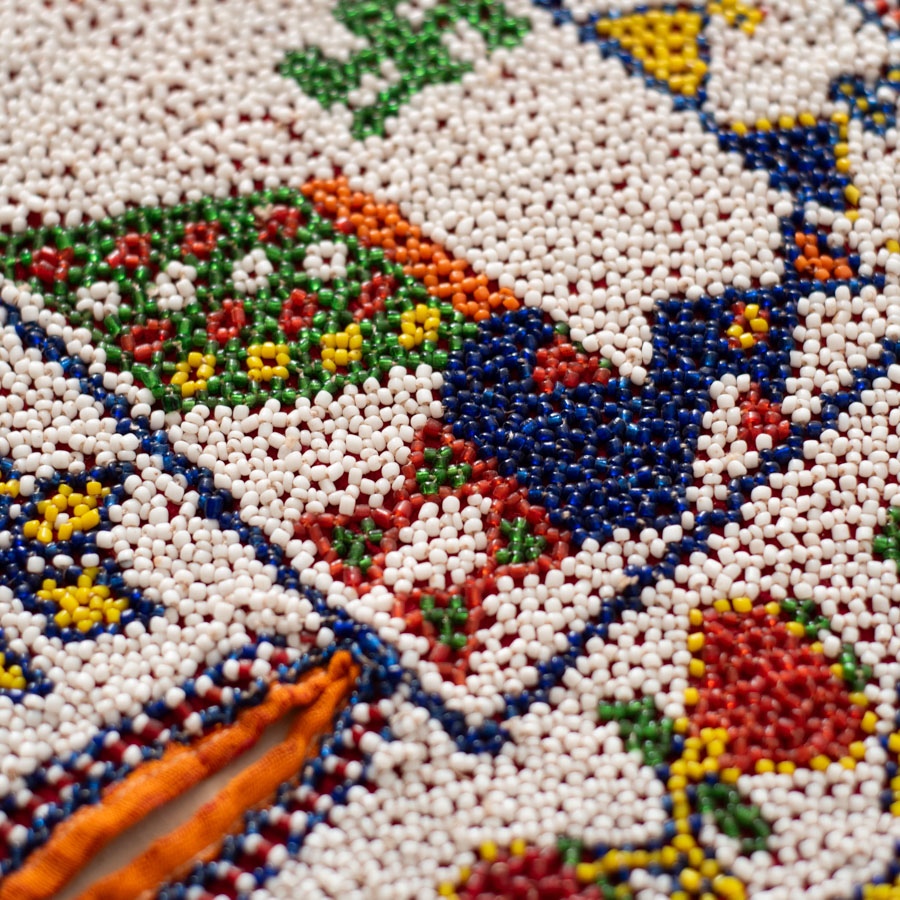 Saurashtra Bead Work - Old & Antique Wall Hanging - Peacock Door Toran