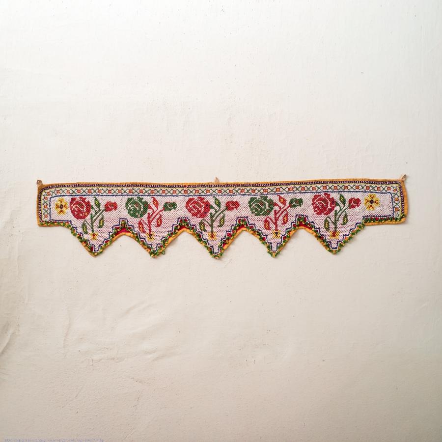 Saurashtra Bead Work - Old & Antique Wall Hanging - Rose Motif Toran