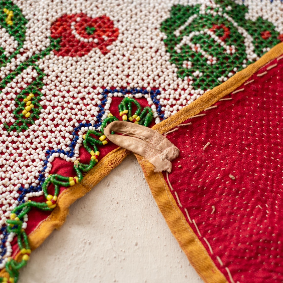 Saurashtra Bead Work - Old & Antique Wall Hanging - Rose Motif Toran