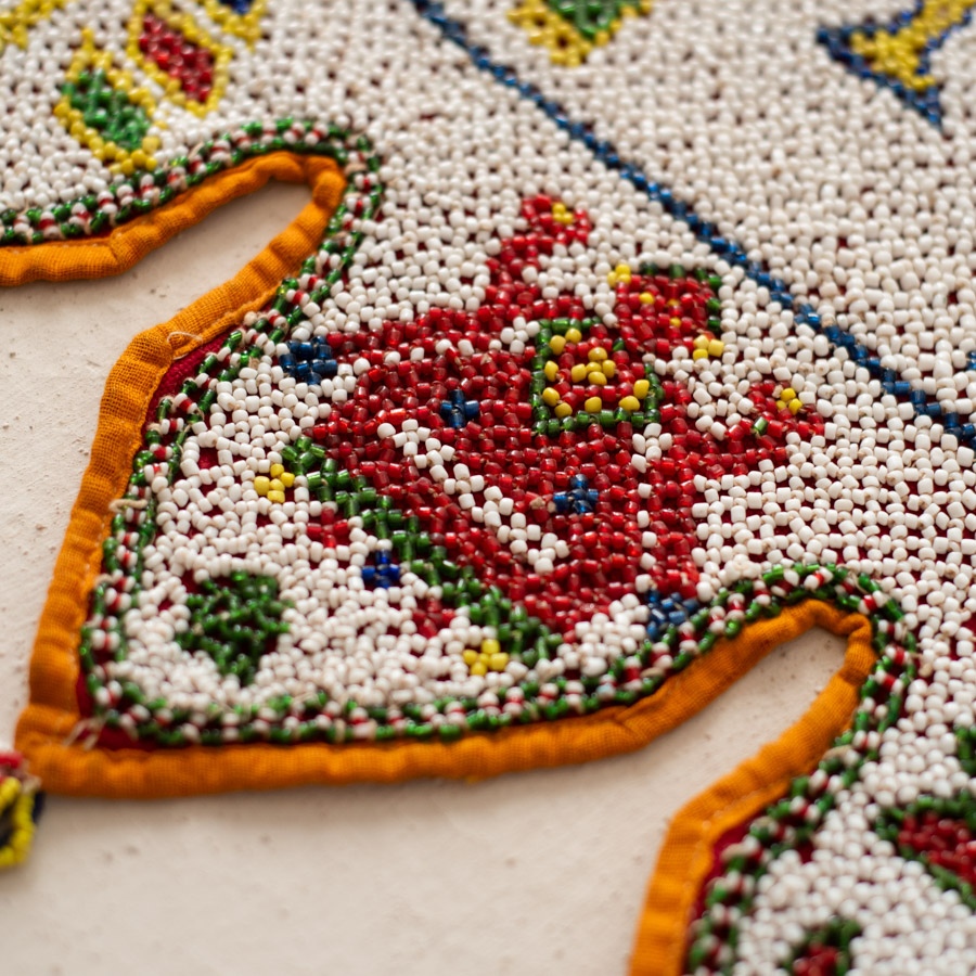 Saurashtra Bead Work - Old & Antique Wall Hanging - Lion Motif Door Toran