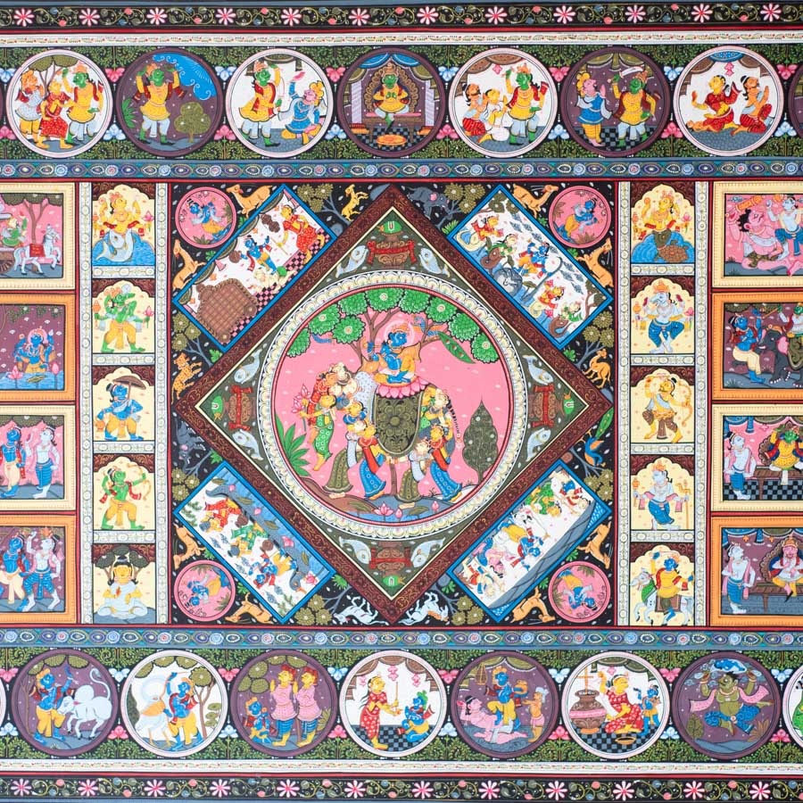 shop Traditional patachitra Painting ~ Krishna & Gopi