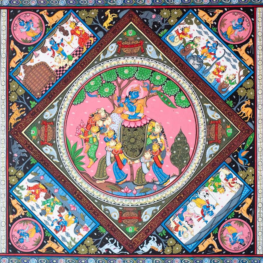 shop Traditional patachitra Painting ~ Krishna & Gopi