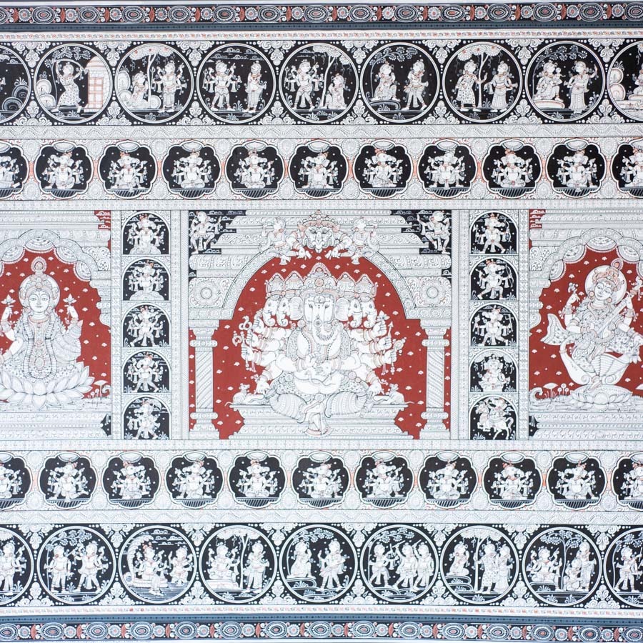 shop Traditional patachitra painting - Panchmukhi Ganesha