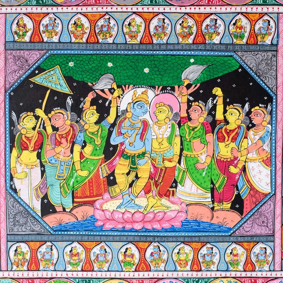shop Traditional patachitra Painting ~ Krishna Leela